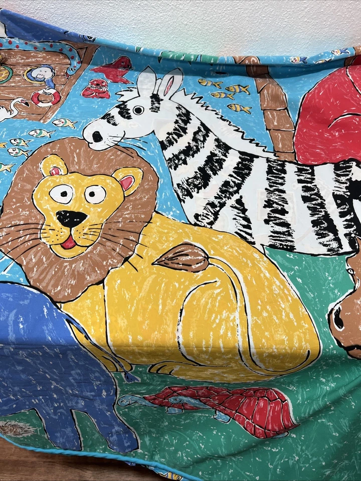 "Funda nórdica reversible de peces tropicales 86 X 86" rara KEN DONE Sheridan vintage años 80" Foto 2 de 4