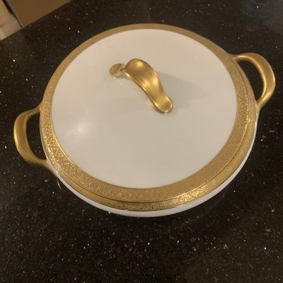 Vignaud Limoges France Covered Vegetable Serving bowl  VIG64 Rare & Excellent.