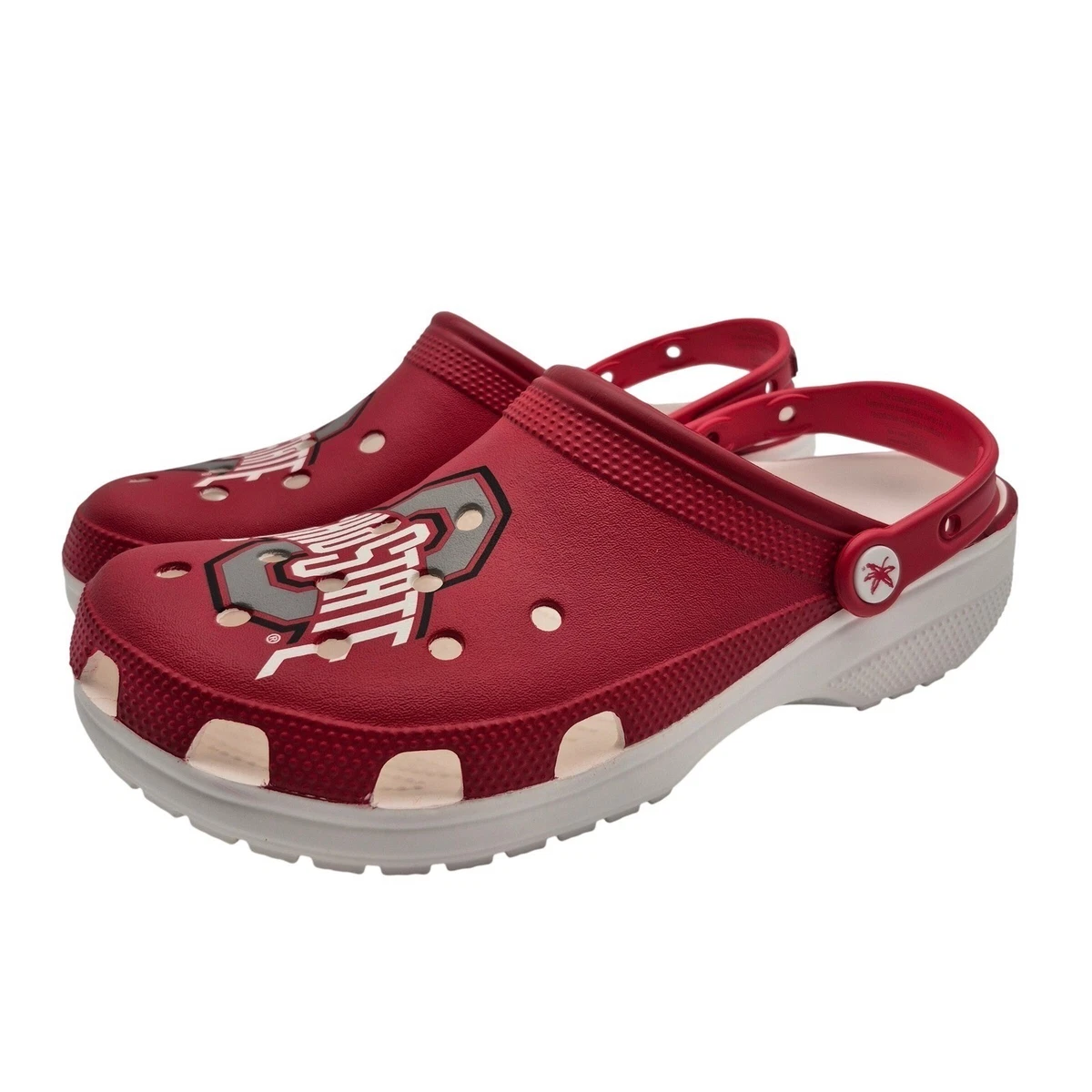 Crocs Ohio State Buckeyes Classic Clog Red Slip On Men 7/Women 9 Crocs Ohio State Buckeyes Classic Clogs Red/White - Various  main image 2