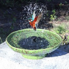 Solar Fountain Ceramic Bird Bath,Birdbaths for Outdoors,Outdoor Fountain Bird...