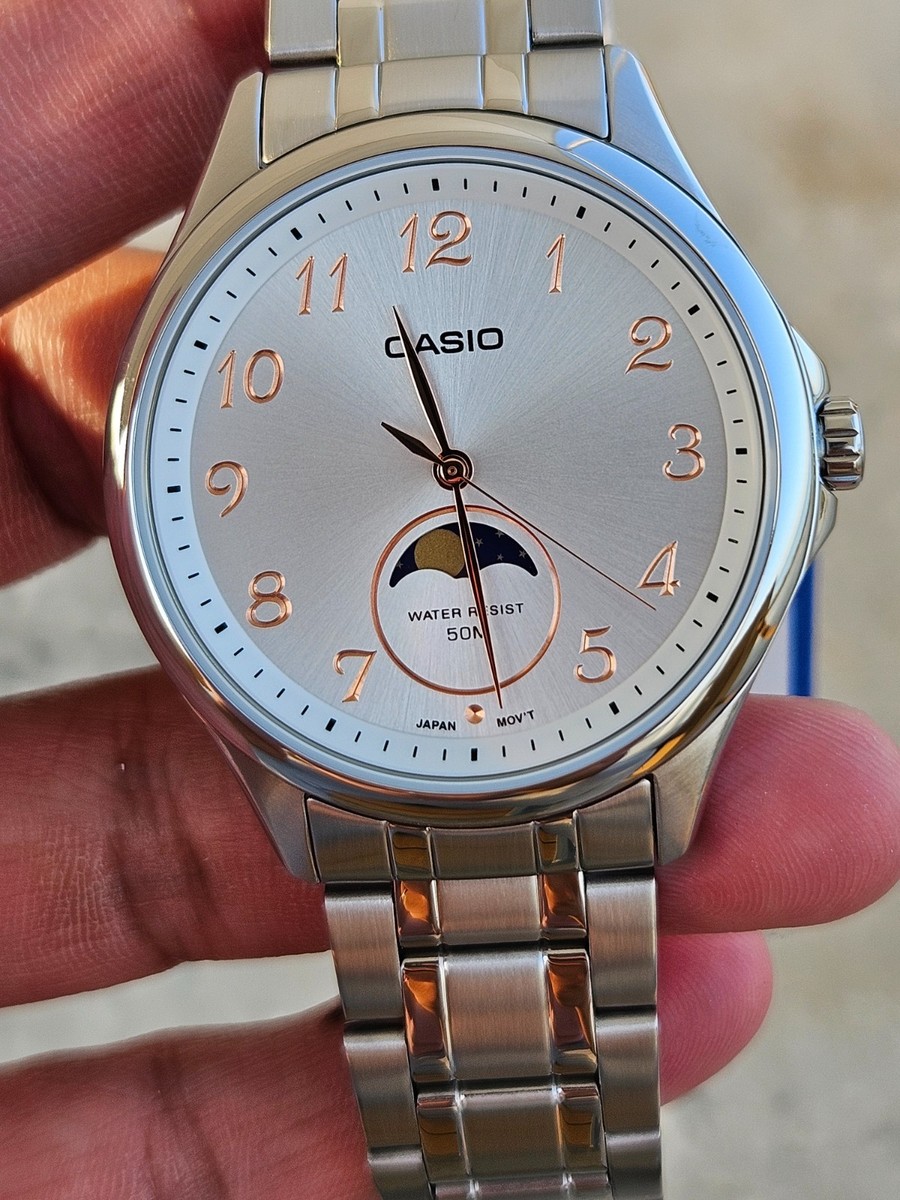 Casio MTP-M110D-7AVDF Men's Moon Phase Watch Stainless Steel