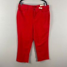 Lands End Fit 2 Straight Leg Corduroy Pants Size 16W Red 27" Inseam