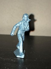 Marx Air Force Pilot 45/54mm. Metallic Blue plastic - Flat Base