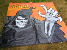 HUGE Spirit Halloween Store BANNER Welcome sign RARE 8 X 8