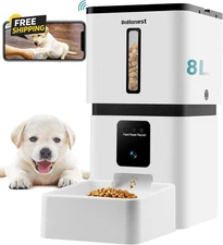 Automatic Dog Feeder with Camera: 5G Wifi Easy Setup 8L Motion Detection Smart