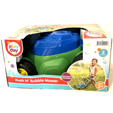 Play Day Push N Bubble Mower Toy with Realistic Sounds  4oz Bubble Solution
