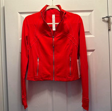 lululemon Define Cropped Nulu Jacket in Cherry Ember/Mirror Sz 10