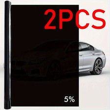 2 Rolls 5 VLT Black Static Cling Window Tint Film-Solar UV Protection And Heat