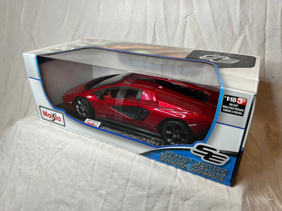 Maisto 1: 18 特别版压铸 - 兰博基尼 Countach LPi 800-4 - 红色 — 第 2/4 张图片