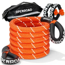 OPENROAD Kinetic Tow Rope 36,000 lbs Recovery Snatch Strap Offroad Jeep Truck...