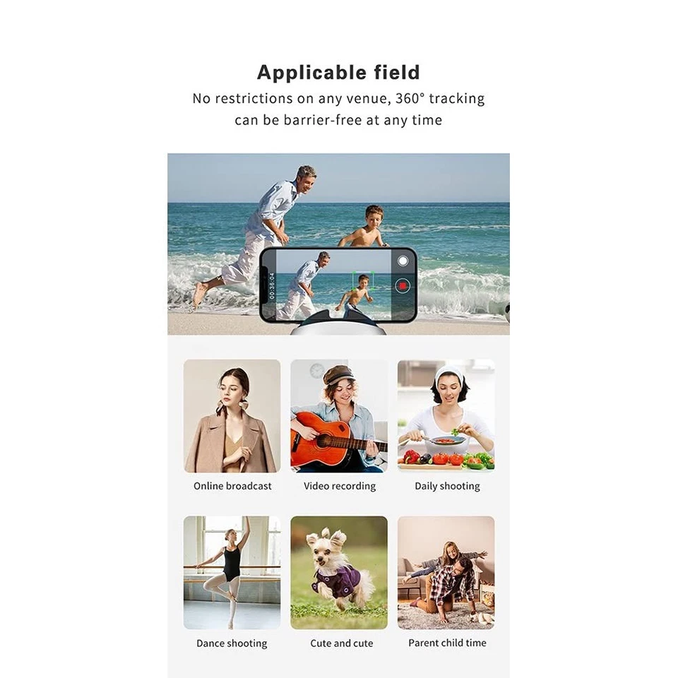 Soporte de cardán de reconocimiento facial 360 basado en IA para fotos y videos para tu Foto 4 de 4