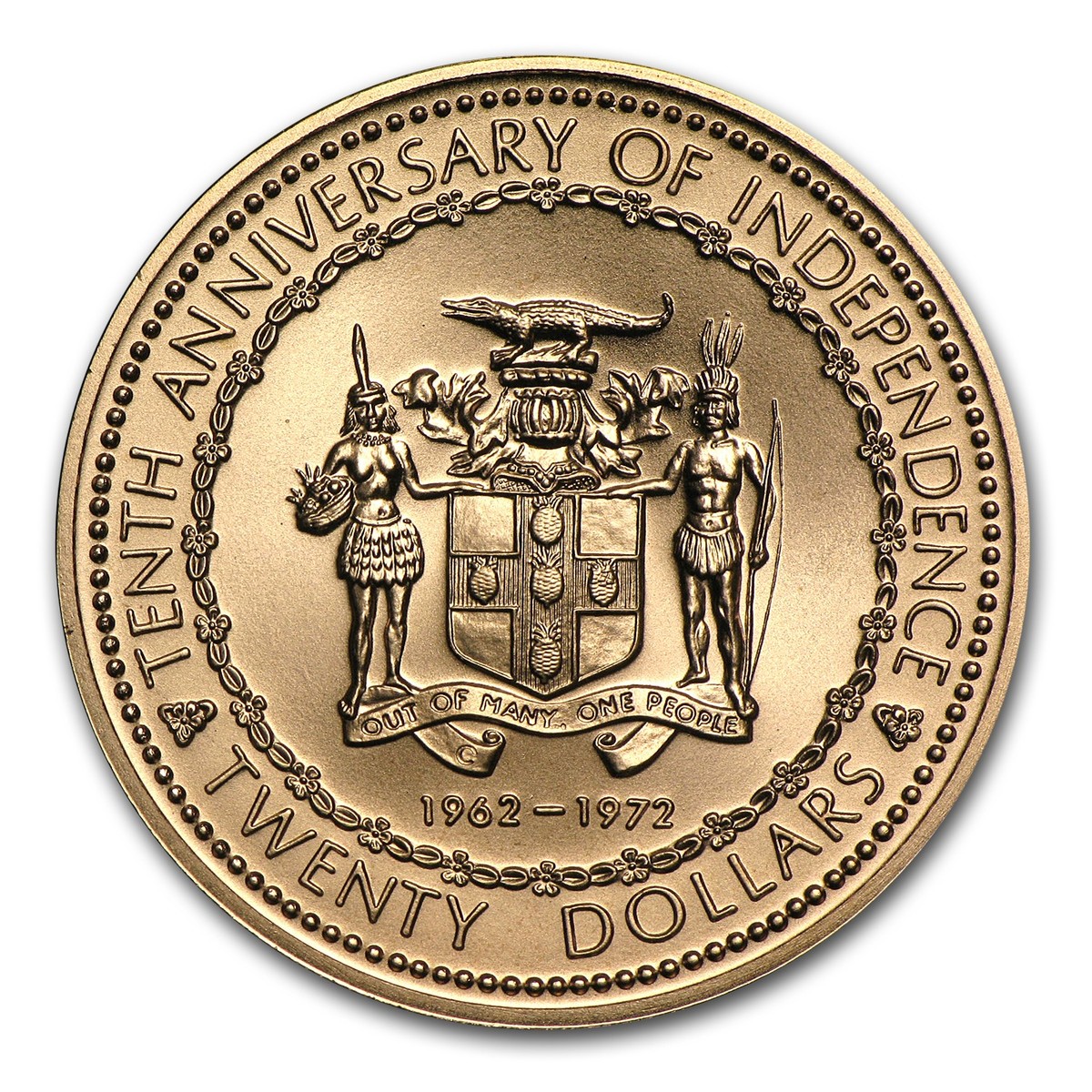 1972 Jamaica Gold 20 Dollars 10th Anniv of Independence BU | eBay