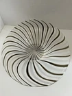 Dino Martens MCM Murano Art Glass Mezza Filigrana Binco Nero Freeform Oval Bowl