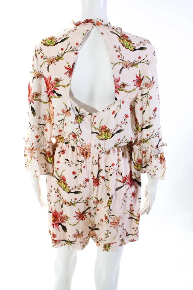 Mameluco Rachel Zoe para mujer manga 3/4 floral Grace estampado crema talla 8 11147283 Foto 3 de 4