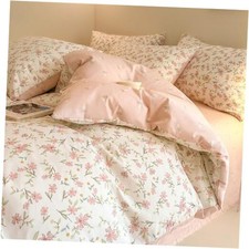 Floral Duvet Cover King King 1 Duvet Cover  2 Pillowcases White Pink Floral