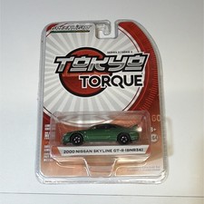 GreenLight Tokyo Torque Series 3 2000 Nissan Skyline GT-R BNR34 1:64 Green chase