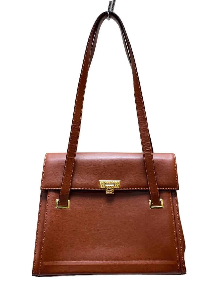 Sac bandoulière Christian Dior cuir marron uni inox