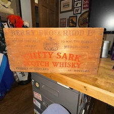 Vintage Berry Bros & Rudd Ltd Cutty Sark Scotch Whisky Wood Shipping Crate Box