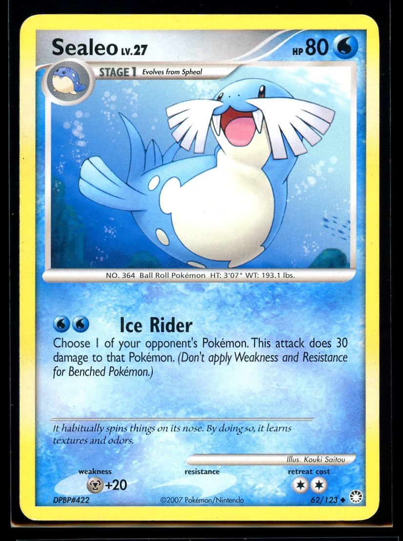 2007 Diamond & Pearl - Mysterious Treasures Sealeo #62 Non Holo Pokemon Card