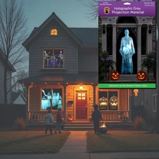 Gray Holographic 5 ft x 9 ft Large High Resolution Rear Projection Screen