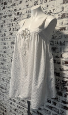 AERIE Pool To Party Cover Up Dress White Eyelet Small 100% Cotton Made in India