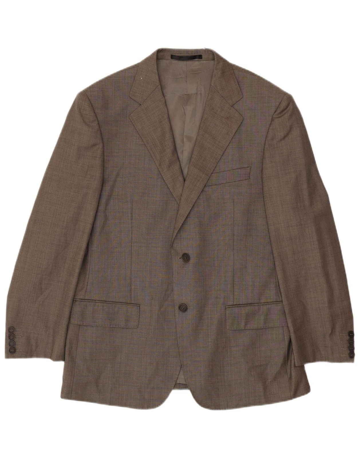 Marks & Spencer Mens 2 Button Blazer Jacket UK 40 Medium Brown New Wool KS01