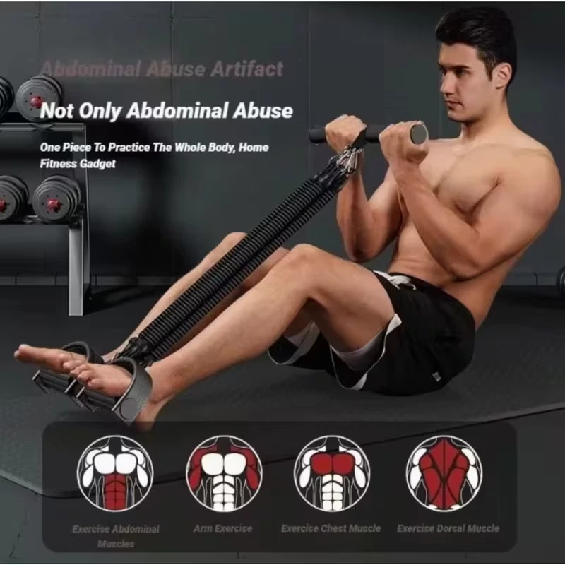 Pedal Resistance Band Trainer Home Fitness Back Ab Workout Equipment