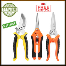 Pruning Shears, 3 Pack Garden Shears, Clippers Handheld, Stainless Steel USA