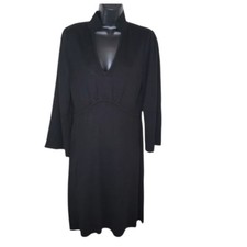 Eliza J black Ribbed Knit Sweater Dress With Flare Sleeve Size Medium