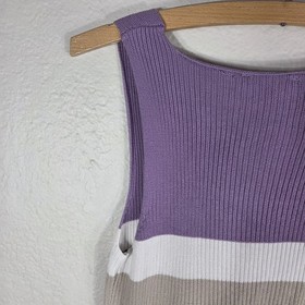 Nuon Carlie Ribbed Crop Top Multicolor Size M Viscose Sleeveless Square Neck