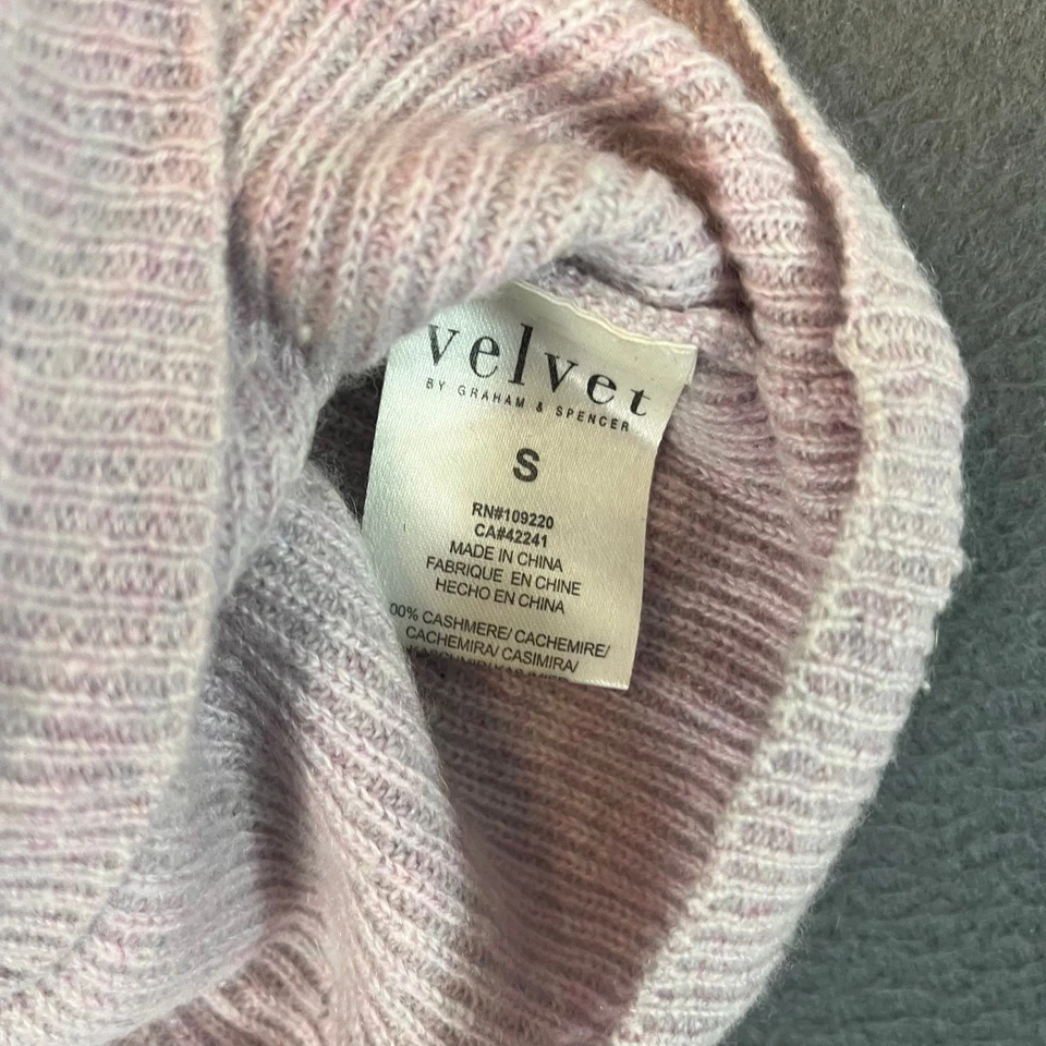 Velvet by Graham & Spencer Small Pink 100% Cashmere Pullover Sweater Long Sleeve - Image 3 of 4