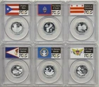 2009-S SET OF 6 SILVER PCGS PROOF69DCAM WASHINGTON QUARTERS /  /PCGS PR69DCAM