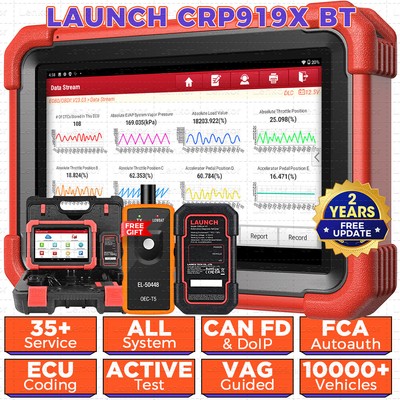 LAUNCH X431 CRP919X BT PRO Elite Bidirectional Car Diagnostic Scanner Key Coding