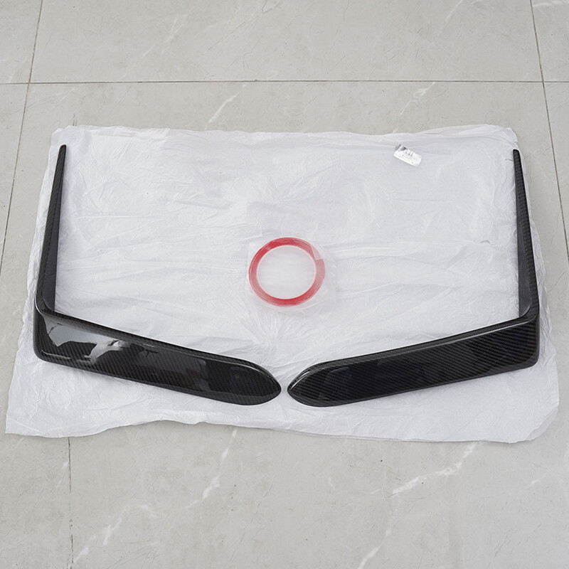 CARBON FIBER FRONT BUMPER GARNISH AIR VENT FANG TRIM COVERS FOR
