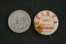 S.E.I.S.T.A. Seista 1940 Davenport Iowa ? Vintage Pin Pinback Button #21401