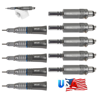 1-5X Dental 1:1 Low Speed Handpiece EX-203C Straight Nosecone Air Motor 4Holes