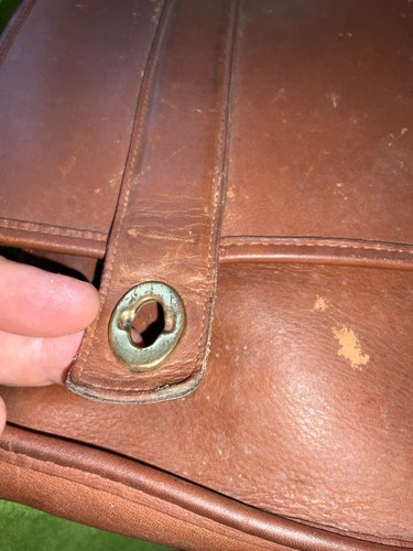 borsa a tracolla valigetta vintage coach pelle marrone viaggio 323 15” X 11” - Foto 8 di 12