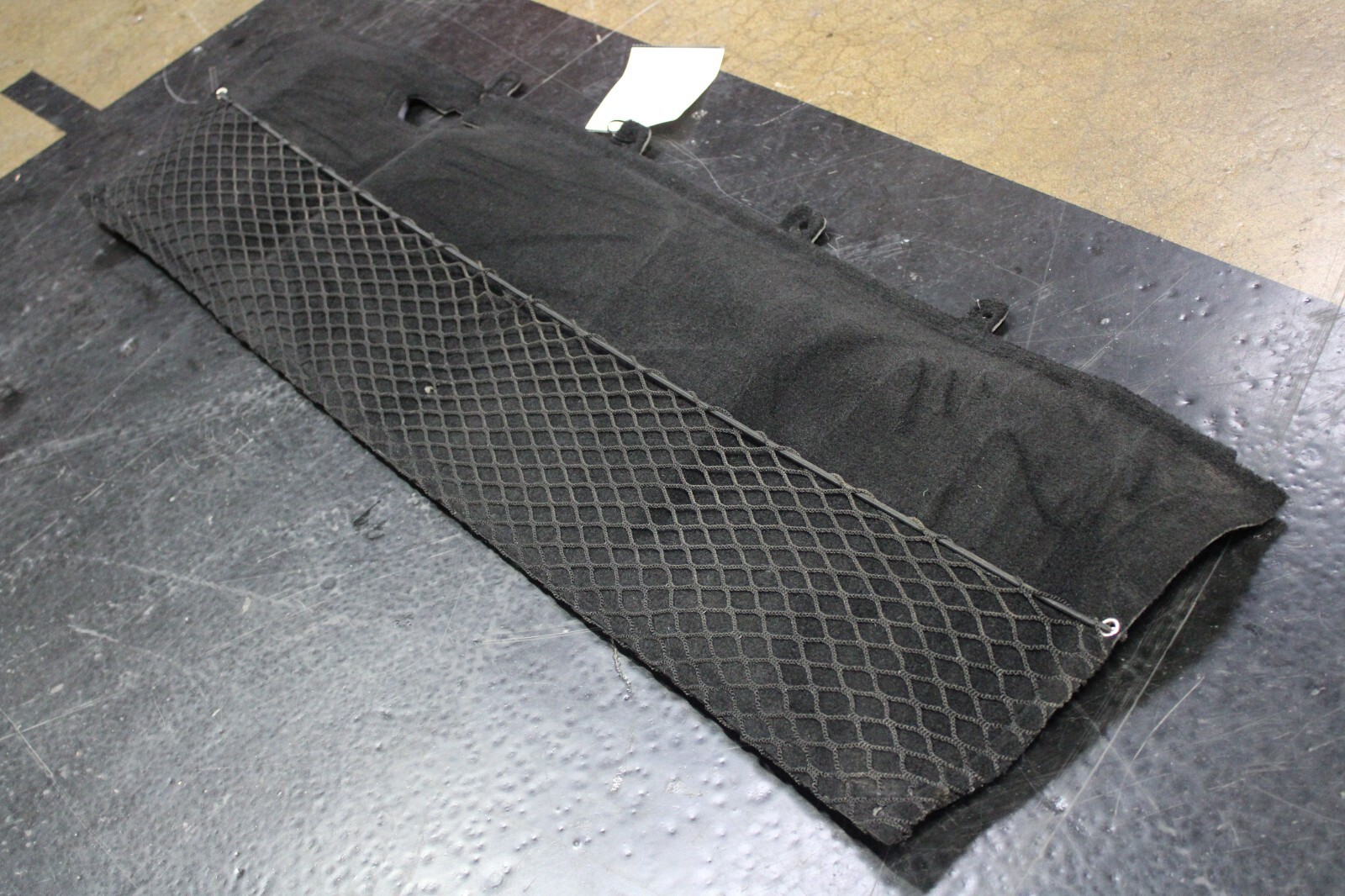 Ferrari F8 Tributo, Rear Vertical Wall Carpet Panel, Ripped, Black, Used, 878417