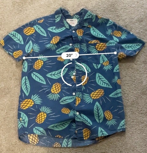 Urban Pipeline Pineapple Blue Hawaiian Shirt Medium - Picture 4 of 5