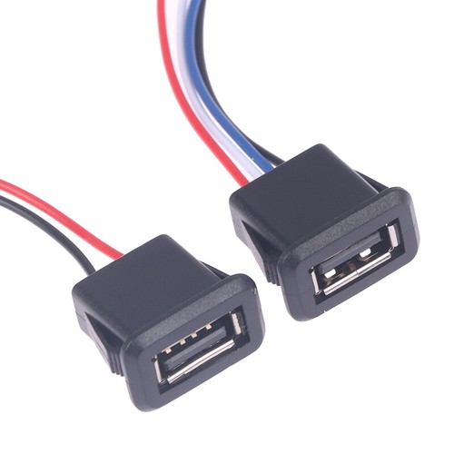 USB2.0 Female Power Jack Charging Port Connector With Cable USB Charger Socke JC - Zdjęcie 2 z 14
