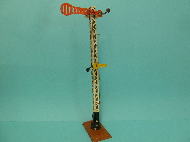 Märklin französisches Signal m. Vorsignal uralt Spur 1 handl. selten ca 1908 Märklin französisches Signal m. Vorsignal uralt Spur 1 handl. selten ca 1908