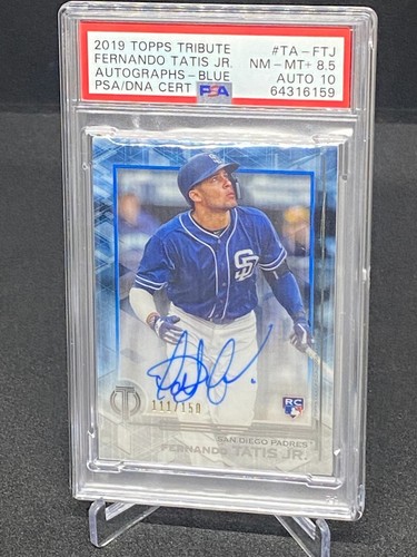 2019 Topps Tribute Fernando Tatis Jr. Blue 111/150 RC Auto RC PSA-8.5 Auto-10 - 第 1/2 張圖片