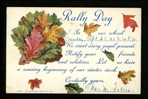 details about rally day vintage postcard sunday school invitation westminster press sunday school invitation