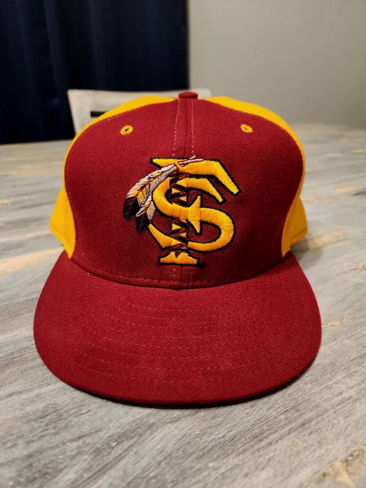 Vintage FLORIDA STATE SEMINOLES LOGOTIPO PENA NOVA ERA 5950 Pro Modelo LÃ 7 3/8 - Imagem 2 de 4