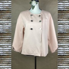 Chico  s Black Label Career Women  s Blazer Jacket Peach Double Breast Sz 1 Fits S