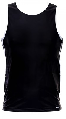 MANstore Slim Tank Slim Tanktop Männer Schwarz mit weißem Rundhals Optik