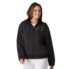 NFL Carolina Panthers Officially Licensed Women's Full Zip Hoodie G-III Black