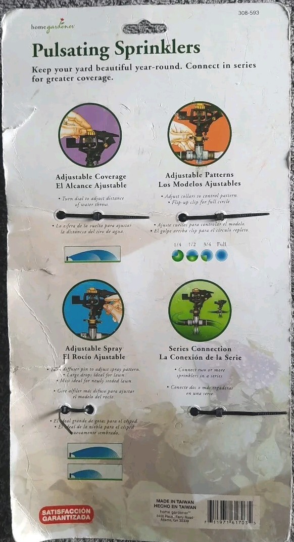 (2-Pk)  Pulsator Sprinkler w/ 2-Way Dasiy Chain Spike Sprinkler