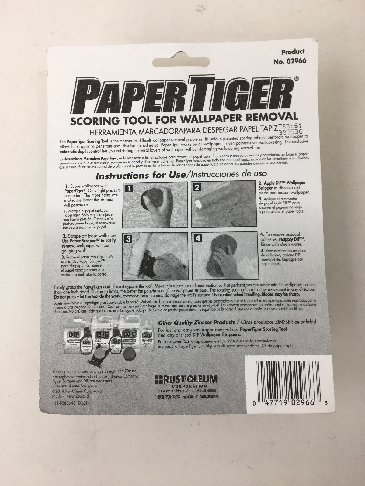 ZINSSER DIF Paper Tiger Scoring Tool for Wallpaper Removal Product