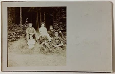Group of People Hunting Rifle Real Photo Vintage RPPC Postcard Unposted